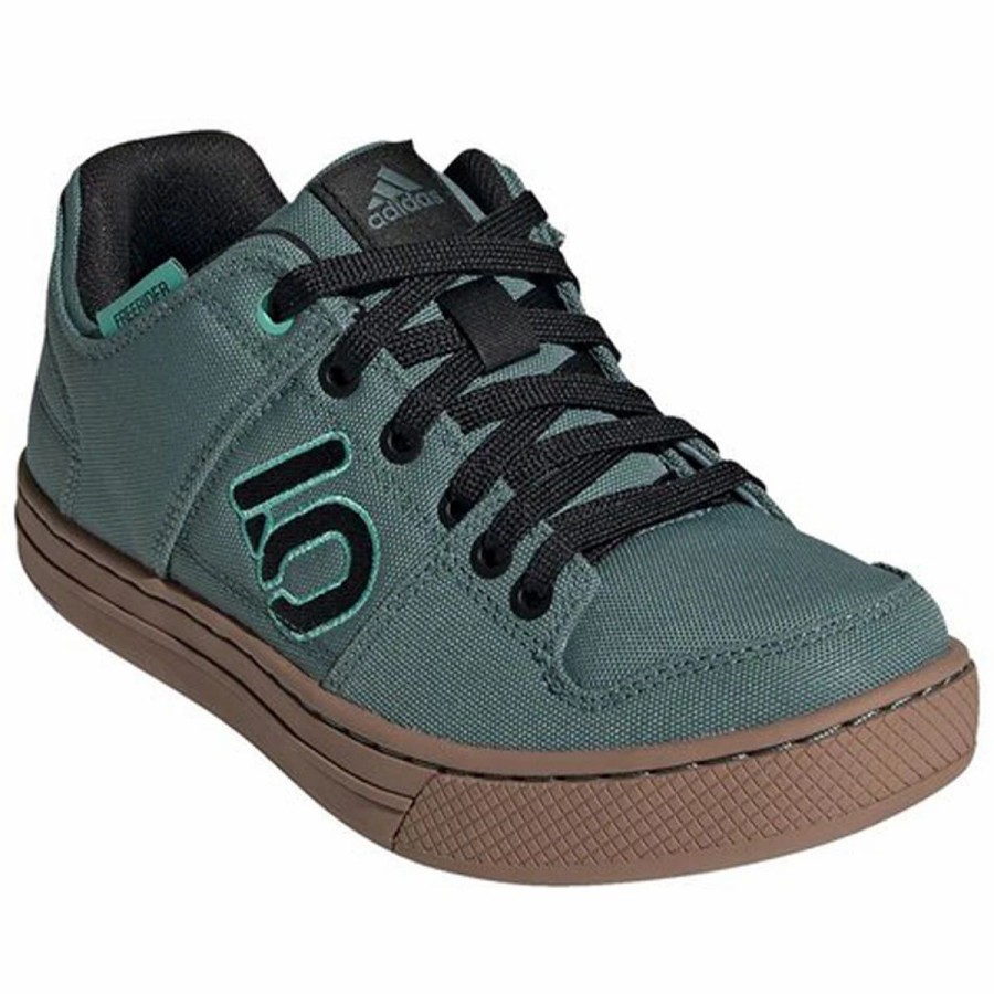 Bike Shoes * | Five Ten Freerider Canvas Women'S Mtb Shoes Hazy Emerald/Core Black/Acid Mint