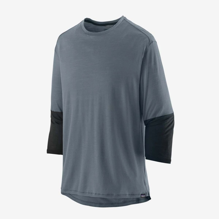 Bike Shirts & Jerseys * | Patagonia Merino 3/4 Sleeve Bike Jersey Plume Grey