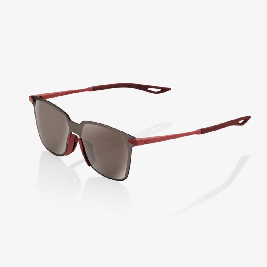 Bike Sunglasses & Bike Goggles * | 100% Legere Square Sunglasses *Damaged Packaging* Soft Tact Crimson Hiper Silver Mirror Lens