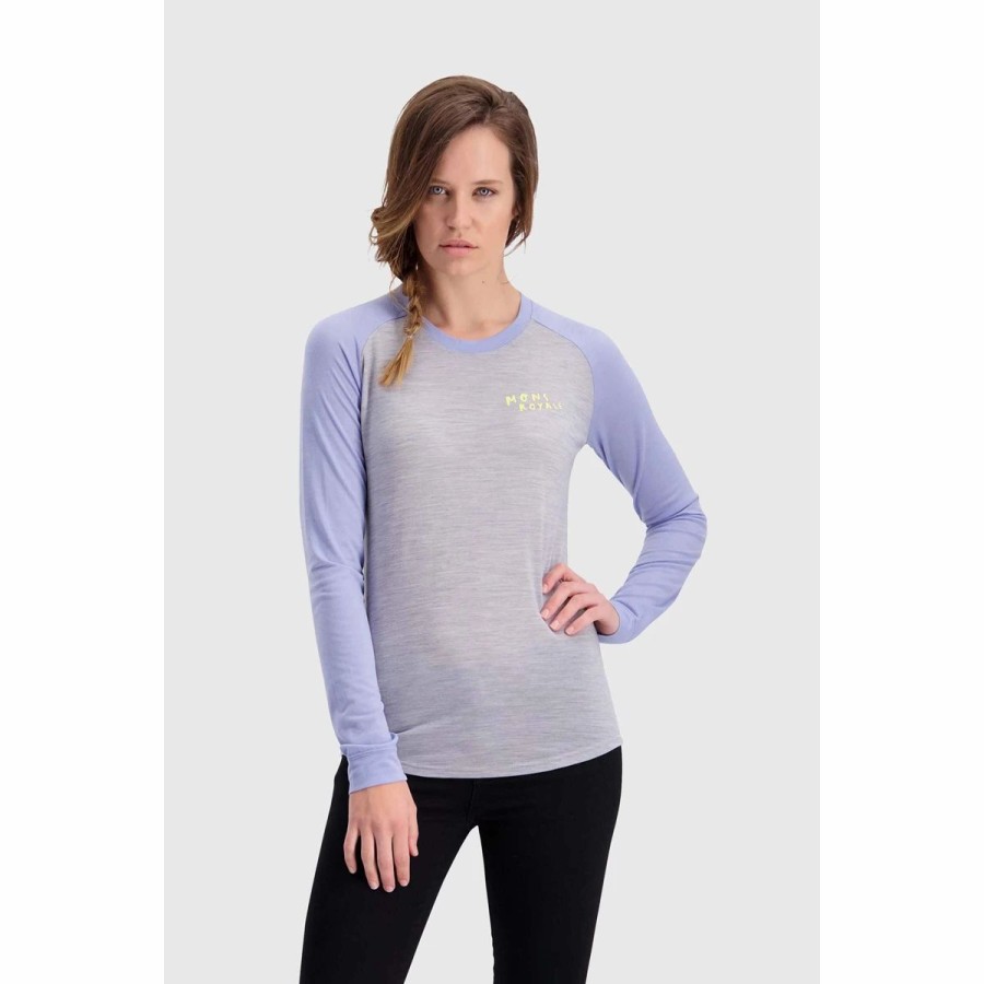 Bike Shirts & Jerseys * | Mons Royale Womens Viva La Raglan Grape/Grey Marl