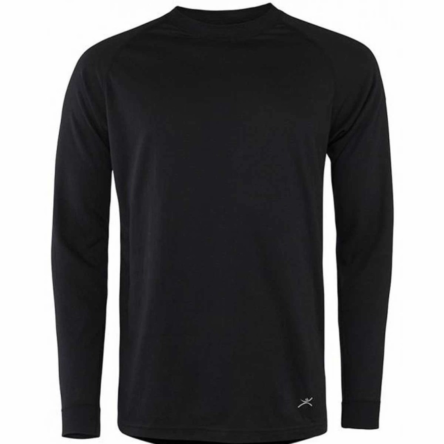 Bike Shirts & Jerseys * | Terramar 2-Layer Authentic Thermal Men'S Crew Top Black