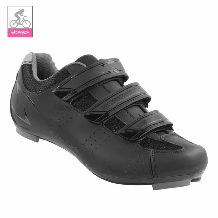 Bike Shoes * | Serfas Women'S Paceline 3-Strap Road Cycling Shoes Black