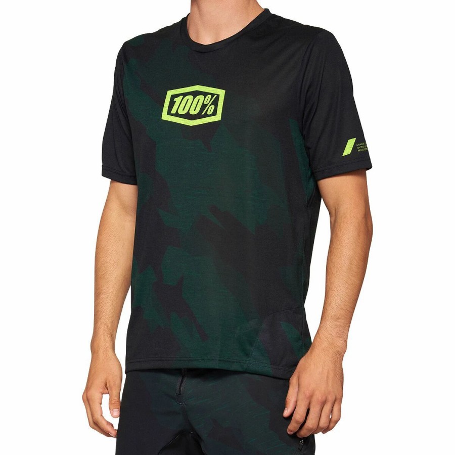 Bike Shirts & Jerseys * | 100% Airmatic Le Short Sleeve Mtb Jersey Black Camo