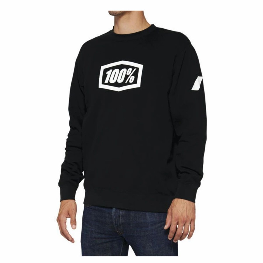 Bike Shirts & Jerseys * | 100% Icon Pullover Crewneck Fleece 2022 Black